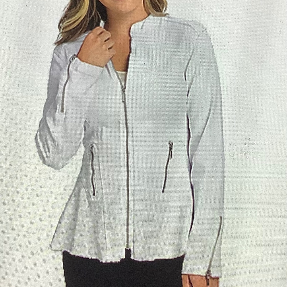 White Denim Peplum Jacket Revamped